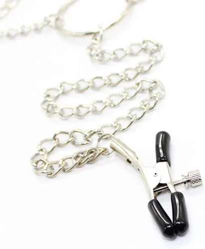 Vista 5 de ZKF Nuevo fetiche ajustable pezón abrazaderas fetiche pezón teasers clítoris sensual bondage tres pezones clip (1 paquete) plata, plateado