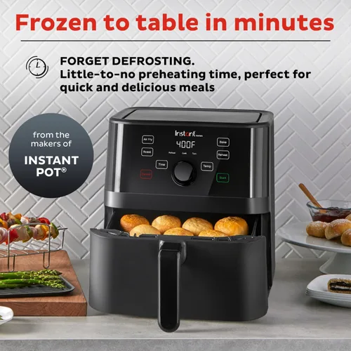 Vista 2 de Instant Pot Vortex - Freidora de aire de 5.7 cuartos de galón, opciones de programas personalizados, funciones 4 en 1, tecnología EvenCrisp que