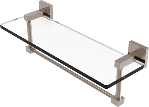 Vista 4 de Allied Brass MT-1-16TB Montero Collection - Estante de cristal integrado para tocador de 16 pulgadas, color negro mate