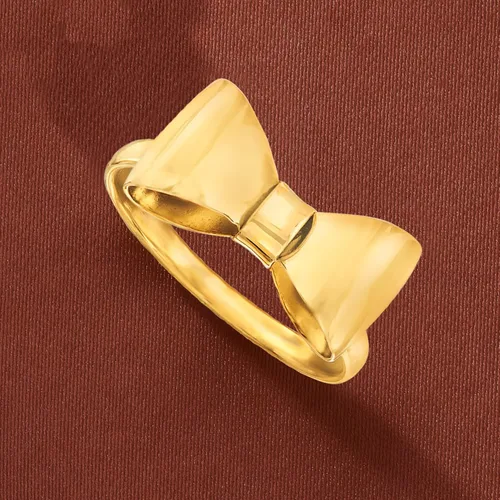 Vista 4 de Ross-Simons Italian 14kt Yellow Gold Bow Ring