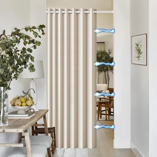 Vista 69 de Cortinas plisadas completamente opacas con cierre magnético, 72 pulgadas de largo, para interiores y exteriores, 1 panel, 45 pulgadas de ancho x 72