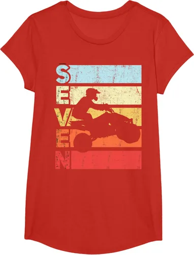 Vista 59 de ATV 7th Birthday Party ATV 4 Wheeler - Camiseta de cumpleaños temática cuádruple Negro