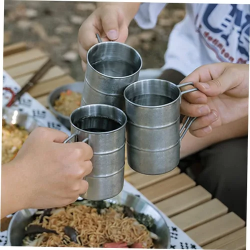 Vista 5 de Taza de agua deportiva - Taza de acero inoxidable a prueba de fugas para acampar Fitness uso diario