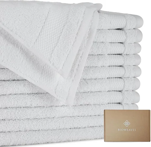 Vista 20 de BIOWEAVES 100% Algodón Orgánico 700 GSM Suave Juego de Toallas Premium de 6 Piezas Certificado GOTS, 2 Toallas de Baño, 2 Toallas de Mano y 2 Paños