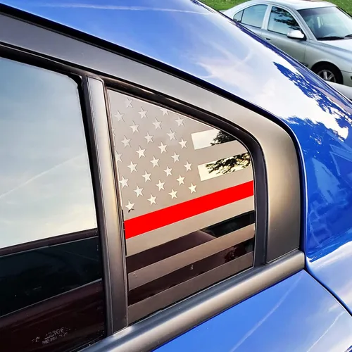 Vista 10 de para Dodge Charger 2011-2022, Calcomanías de bandera estadounidense para ventana lateral trasera, 2 piezas de calcomanía de bandera de EE. UU. mate