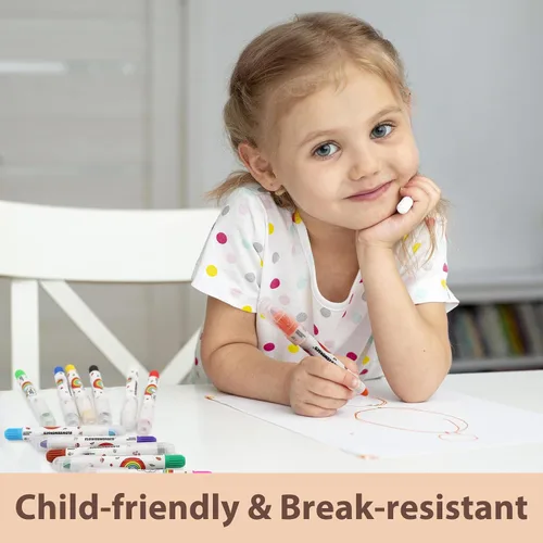 Vista 6 de Lebze 12 Colores Crayones para Niños Pequeños, No Tóxicos Sedosos, Jumbo Herramienta de Colorear Lavable para Bebés, Tamaño Grande para Niños