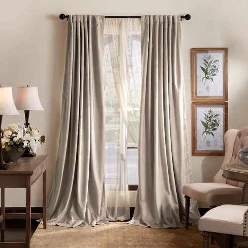 Vista 9 de Martha Stewart Lucca - Par de paneles de cortinas opacas de terciopelo con pestaña trasera, 84 pulgadas, color verde