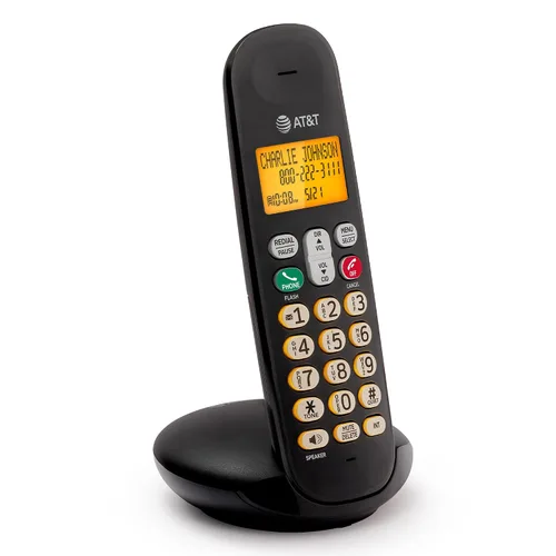 Vista 11 de AT&T Teléfono inalámbrico EL1101 DECT 6.0 Identificador de llamadas, teclado iluminado, pantalla LCD, altavoz dúplex completo, modo ECO, modo