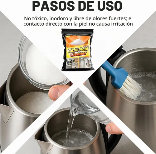 Vista 13 de Polvo de ácido cítrico, ácido cítrico para limpieza, 1 paquete, 16