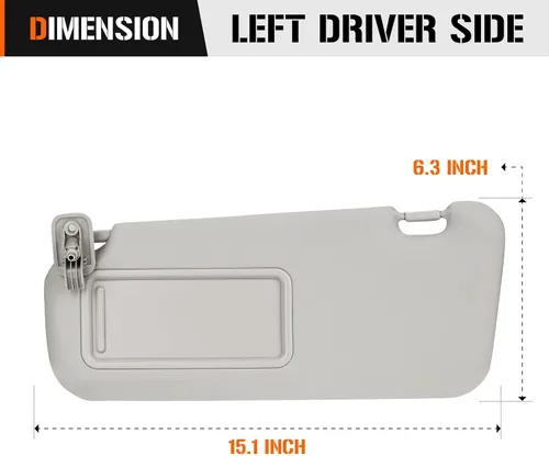 Vista 6 de Visera solar para Mazda 3 2010-2013, lado izquierdo del conductor, repuesto de visera solar gris BBM2-69-320C-75