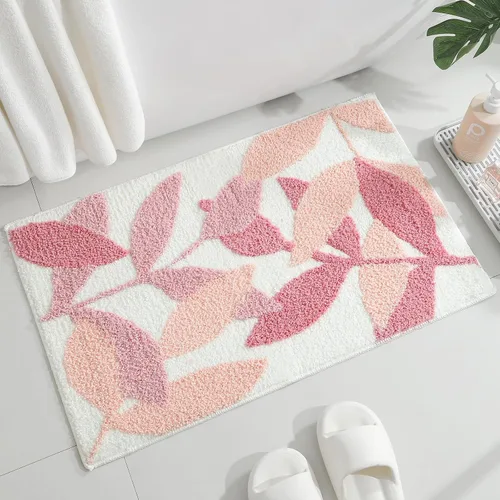 Vista 12 de Gibelle Alfombra de baño azul, antideslizante, fuerte y absorbente de agua, tapete de baño de microfibra de felpa, lavable a máquina, tapete