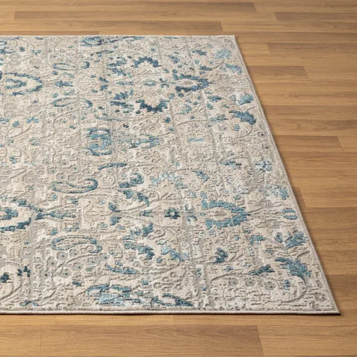 Vista 8 de LUXE WEAVERS Alfombra de área azul floral vintage 4x5