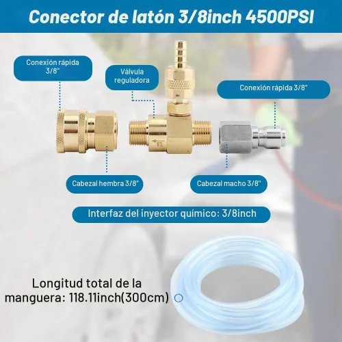 Vista 2 de Inyector aguas abajo para lavadora a presión, conexión rápida de 3/8