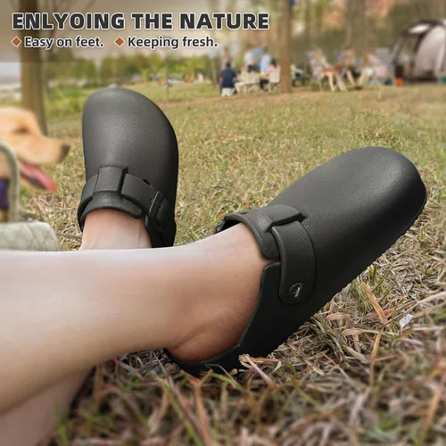 Vista 9 de Bigant Zuecos para mujer, zapatos Mercy Mules para mujer, zapatos de enfermera, zapatos de trabajo de jardín