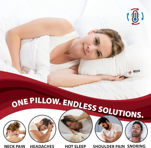 Vista 2 de Almohada cervical de enfriamiento Tri-Core para aliviar el dolor de cuello, SZ completo, suave