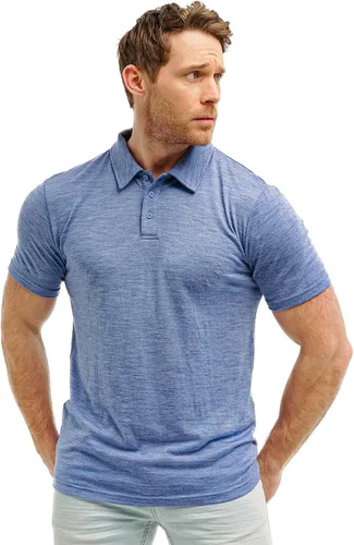 Vista 25 de 100% Merino Wool Polo Shirt Men - Short & Long Sleeve Shirt Base Later Negro