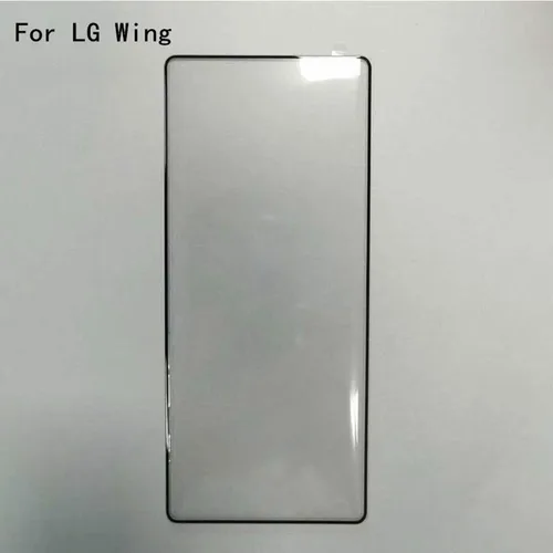 Vista 7 de Película de vidrio templado + cubierta para LG Wing [6.80 pulgadas], protector de pantalla y carcasa rígida a través de plástico negro