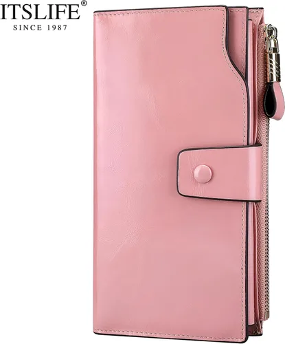Vista 2 de Itslife cartera de cuero para mujer, 3rosa, Classic