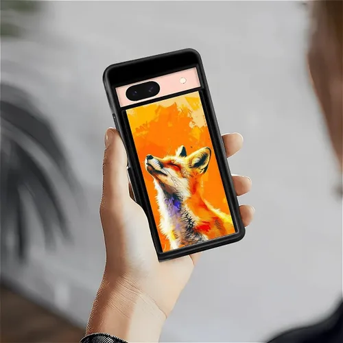 Vista 1435 de Compatible con Google Pixel 4A 5G Mobile Case Creative Acrylic Panel trasero Silicona Protección Grip especialmente diseñado para Google Pixel 4A 5G