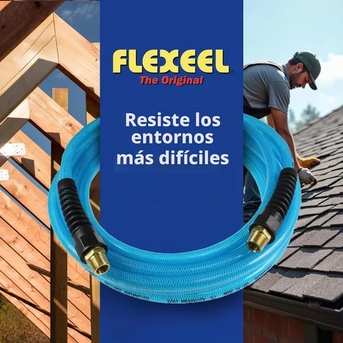 Vista 5 de Coilhose Pneumatics PFE40254T Flexeel Manguera de aire reforzada de poliuretano, diámetro interno de 0.25 pulgadas, longitud de 25 pies con (2)
