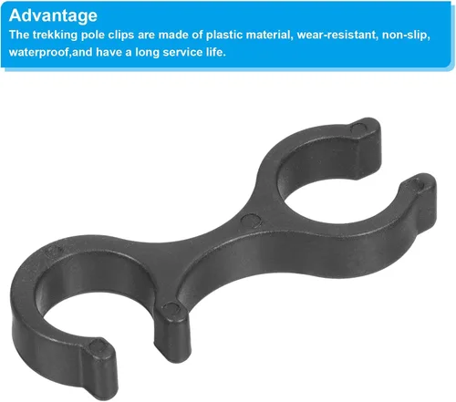 Vista 4 de PATIKIL Clips para bastón de trekking, 8 piezas, accesorios para bastón, conector de hebilla de doble varilla para senderismo al aire libre y camping