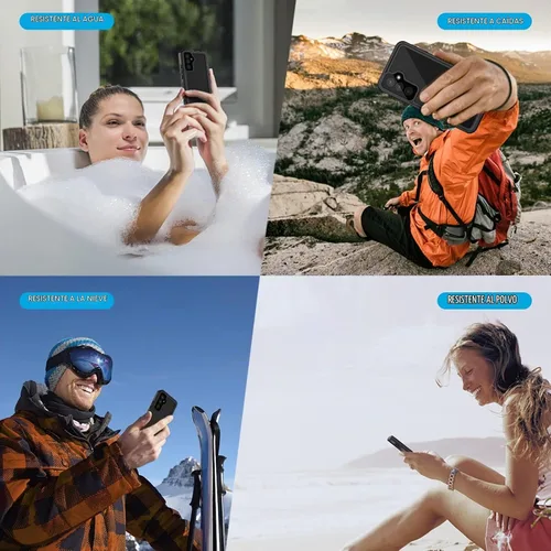 Vista 7 de Lanhiem Funda para teléfono Samsung Galaxy A54 5G, IP68 impermeable a prueba de polvo, [protector de pantalla integrado] Funda protectora de cuerpo
