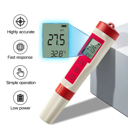 Vista 5 de ZuanXin Probador TDS, probador 4 en 1 con PH/TDS/EC/temperatura, probador de pH de piscina para agua potable, piscinas, jacuzzis y spas