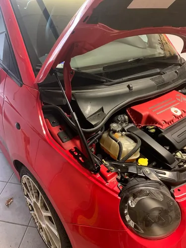 Vista 4 de TSUBASA Soportes de elevación para Fiat 500 2007-2022 Capó delantero Modificar fibra de carbono Amortiguadores de choque cargados a gas Barra