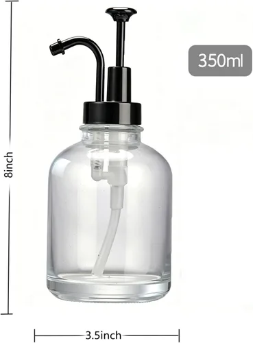 Vista 5 de Dispensador de jabón con bomba de vidrio, dispensador de jabón para manos de cocina, dispensador de crema agria, dispensador de bomba a prueba