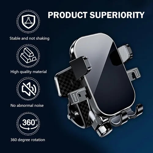 Vista 3 de Shakas Soporte central para teléfono celular para salpicadero, soporte para teléfono de automóvil, soporte de navegación con diseño de recogida