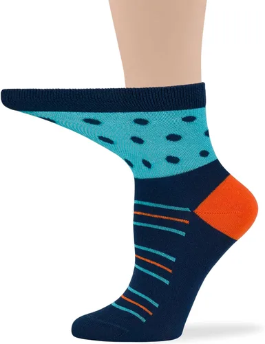 Vista 61 de 7BIGSTARS KINGDOM Women's Cotton Quarter Non-Binding Diabetic Fashion Socks-L-M-4 Pack-Multicolor