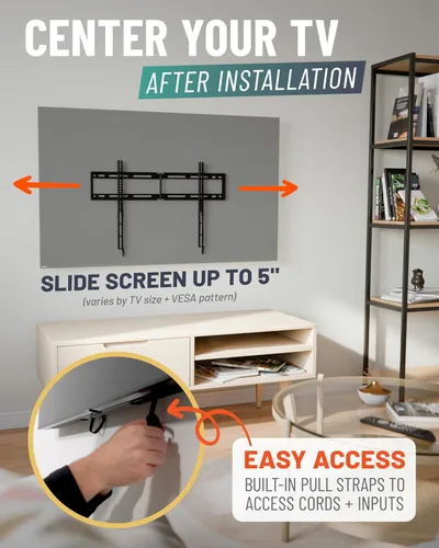 Vista 8 de ECHOGEAR Soporte fijo de pared para TV de 32 a 90 pulgadas de hasta 150 libras - Soporte universal XL para TV mantiene un perfil bajo de 1.18
