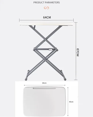 Vista 3 de Mesa plegable pequeña, mesa de cena de TV de altura ajustable, mesa de escritorio plegable alta para comer, mesa de cartas plegable compacta