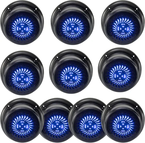 Vista 8 de RecPro Paquete de 2 altavoces de montaje empotrado RV 5.25 pulgadas negro LED azul