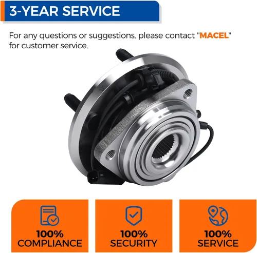 Vista 7 de Parod Par 513272 Juego de buje y rodamiento de rueda delantera Compatible con Jeep Wrangler 2007-2010 de 5 pernos con ABS