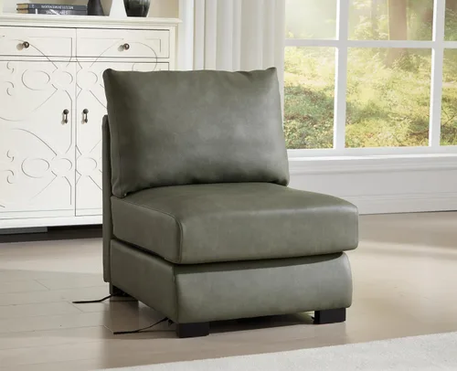 Vista 22 de EALSON Sofá modular seccional asiento medio sofá modular de piel sintética Asiento individual pieza seccional con funda extraíble marrón