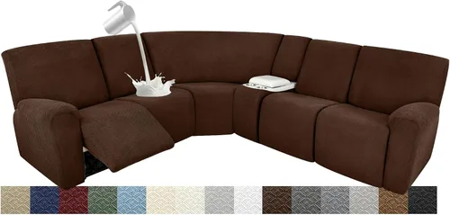 Vista 109 de Fundas impermeables de sofá reclinable modular para sofás reclinables, lavable en forma de L, para perros, fundas elásticas para sofá reclinable
