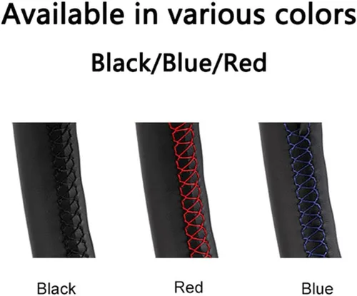 Vista 3 de Funda de volante cosida a mano, antideslizante, para Mazda CX-3 2017 2018, de cuero