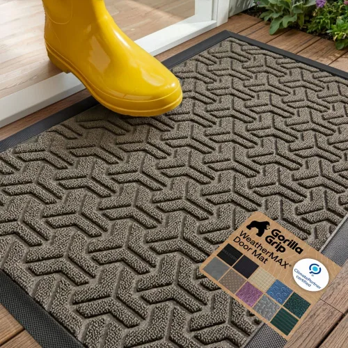 Vista 60 de Gorilla Grip - Tapete WeatherMax todo terreno 100% impermeable, caucho natural, resistente a manchas y decoloración, interior y exterior, fácil