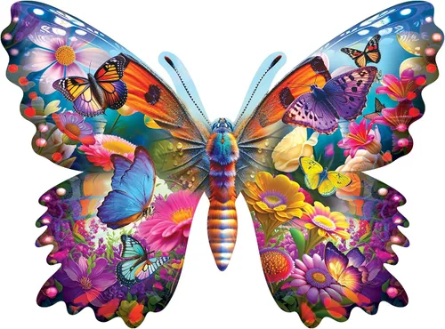 Vista 6 de RoseArt - Gran forma - Hermosa mariposa - Rompecabezas de 500 piezas para adultos