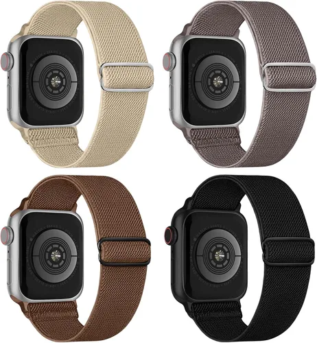 Vista 36 de 4 Pack Stretchy Solo Loop Compatible with Apple Watch Bands Women Men