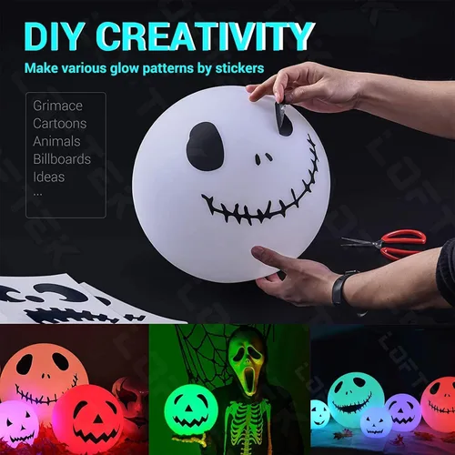 Vista 4 de LOFTEK Luz nocturna LED de 6 pulgadas para guardería con control remoto y de presión, 16 atenuación de color RGB (1P) + luz LED flotante grande