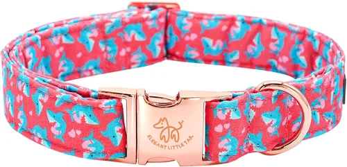 Vista 25 de Elegant little tail Collar para perro de Pascua, collar de perro con estampado de huevos de conejo, collar para mascotas, collar rosa para perros