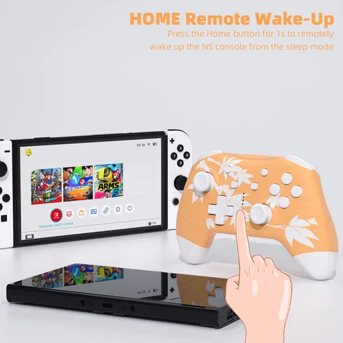 Vista 2 de Mytrix Wireless Controller Compatible with Nintendo SwitchLiteOLED, Cute Wireless Pro Controllers Gamepad with Wake-Up, Headphone Jack, Auto-Fire