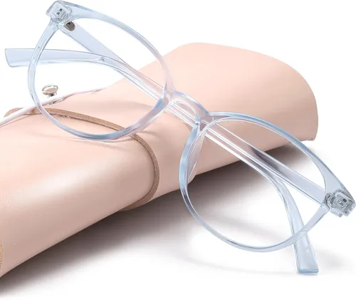 Vista 13 de Miyya - Lentes con bloqueo de luz azul para mujeres, lentes modernos redondos transparentes anti luz azul, antifatiga ocular y antirreflejante UV