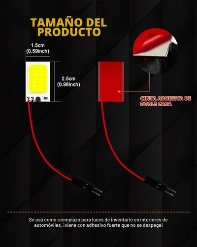 Vista 2 de Qasim COB Chipset 18-SMD LED Panel Dome Light Auto Car Interior Lámpara de techo techo techo Interior Bombilla con T10 / BA9S / Festoon Adaptadores