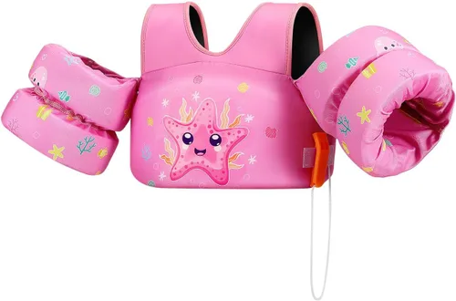 Vista 22 de HeySplash Swim Vest for Kids, Puddle Float Jumper with Safety Buckle Un tiburón azul