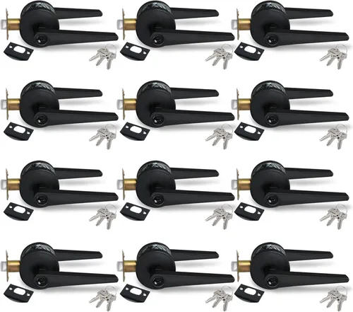 Vista 43 de MD8820-DB-BK-1P - Manija de puerta de privacidad sólida para dormitorio y baño, acabado negro mate