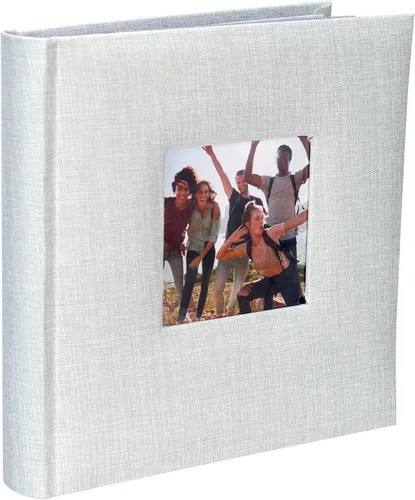 Vista 2 de Malden International Designs - Álbum de fotos horizontal de 4 x 6 pulgadas, 2 pulgadas, color gris claro, libro encuadernado, área de escritura