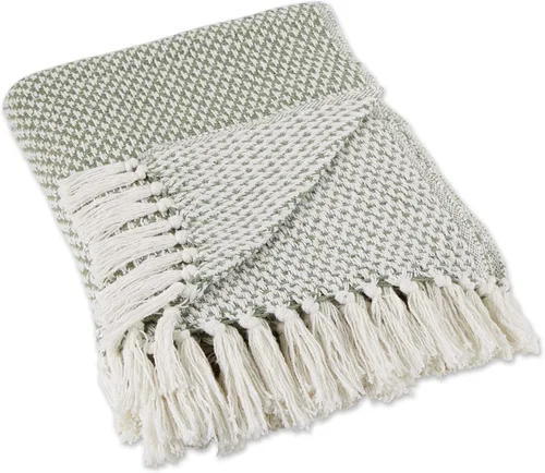 Vista 21 de DII - Manta rústica de algodón con flecos para silla, sofá, picnic, camping, playa, uso diario